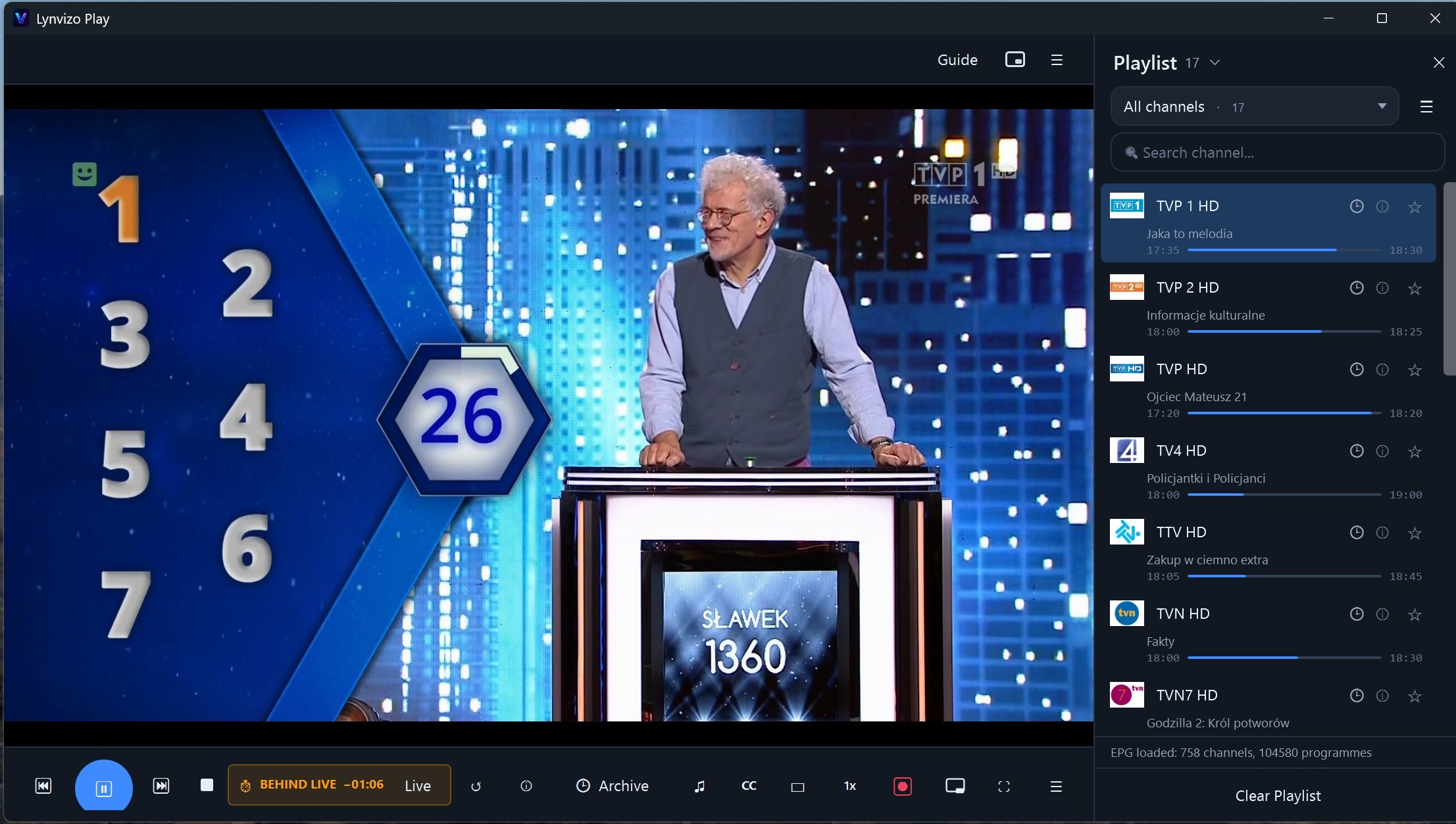 Behind live — timeshift indicator